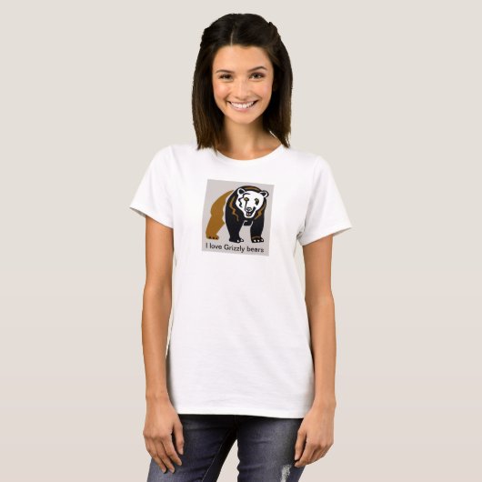 I Liebe GRIZZLY BEARS - Tiergrafik - Wildtiere T-Shirt (Vorne ganz)