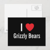 I Liebe Grizzlybären Postkarte (Vorne/Hinten)