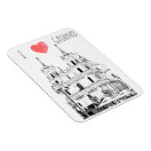 I Liebe Grodno Belarus Architekturskizze Magnet (Rechte Seite)