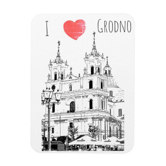 I Liebe Grodno Belarus Architekturskizze Magnet (Vertikal)