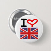 I Liebe Großbritannien Button (Vorne & Hinten)