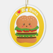 I Liebe-große Brötchen, Kawaii großer Burger Keramik Ornament (Links)