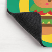 I Liebe-große Brötchen, Kawaii großer Burger Mousepad (Ecke)