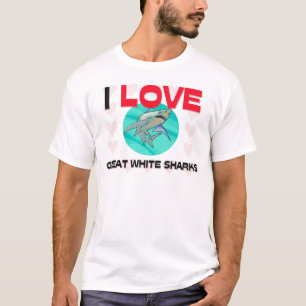 I Liebe-große weiße Haifische T-Shirt