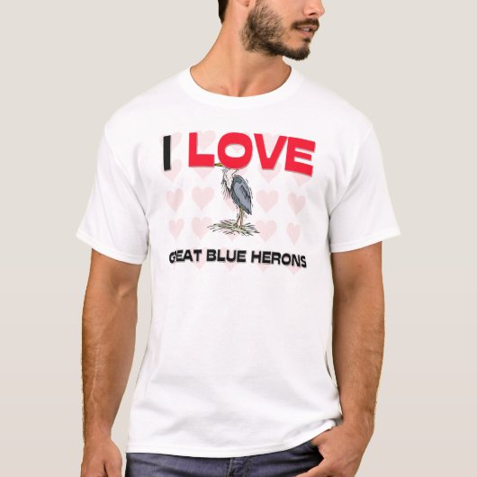 I Liebe-großes Blau-Reiher T-Shirt (Vorderseite)