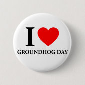 I Liebe Groundhog Day Button (Vorderseite)