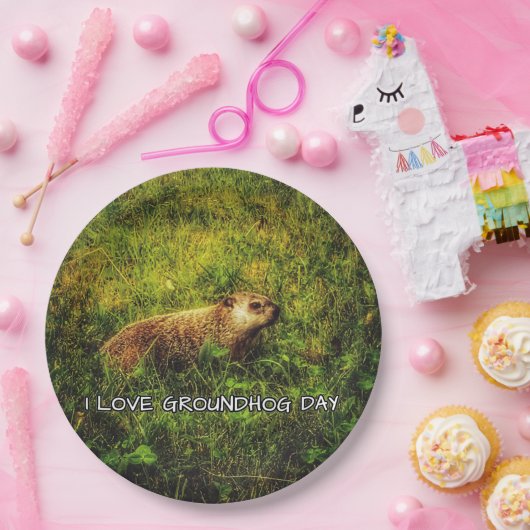I Liebe Groundhog Day Tellers Pappteller (Party)