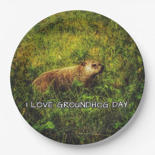 I Liebe Groundhog Day Tellers Pappteller