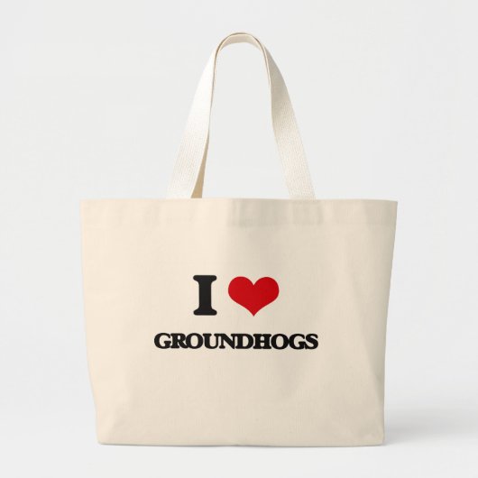 I Liebe Groundhogs Jumbo Stoffbeutel (Vorne)