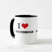I Liebe Groundhogs Tasse (Vorderseite Links)