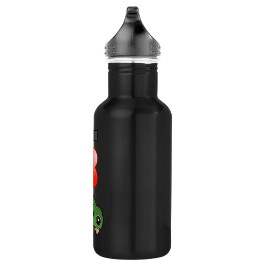 I Liebe grünes Linnies Edelstahlflasche (Rechts)