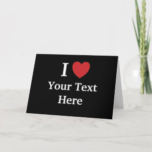 I Liebe Grußkarte - Text hinzufügen + Beschriftung Karte