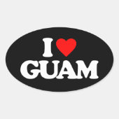 I LIEBE GUAM OVALER AUFKLEBER (Vorderseite)