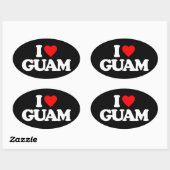 I LIEBE GUAM OVALER AUFKLEBER (Blatt)