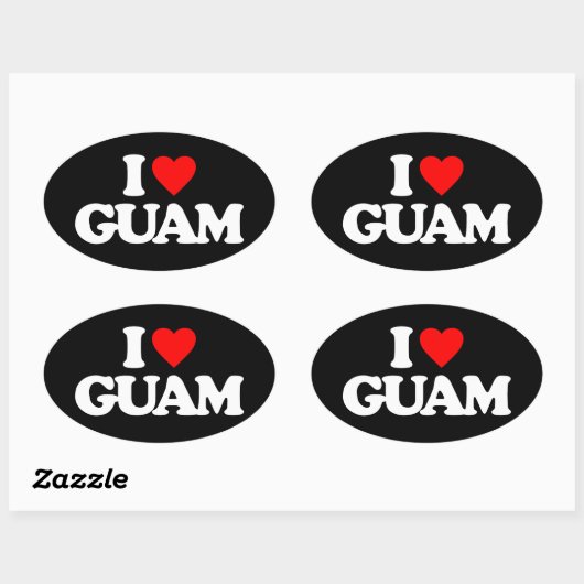 I LIEBE GUAM OVALER AUFKLEBER (Blatt)