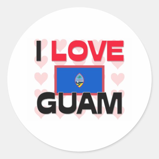 I Liebe Guam Runder Aufkleber (Vorderseite)