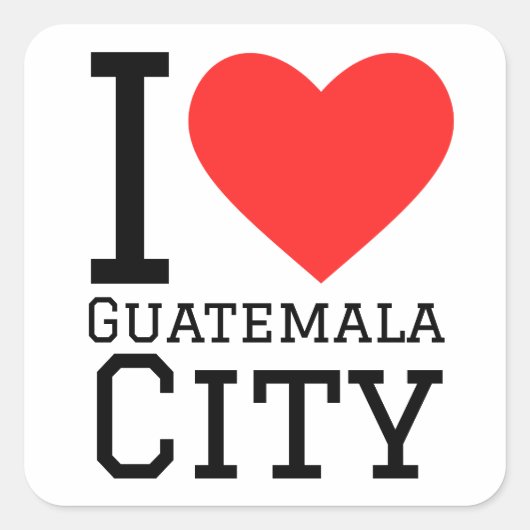 I Liebe Guatemala Stadt Quadratischer Aufkleber (Vorderseite)