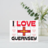 I Liebe Guernsey Postkarte (Stehend Vorderseite)