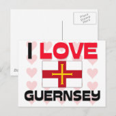 I Liebe Guernsey Postkarte (Vorne/Hinten)