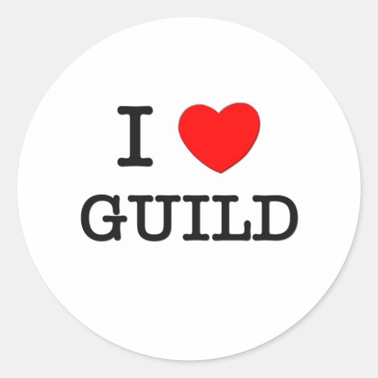 I Liebe Guild Runder Aufkleber (Vorderseite)