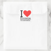 I LIEBE GUINEA QUADRATISCHER AUFKLEBER (Tasche)