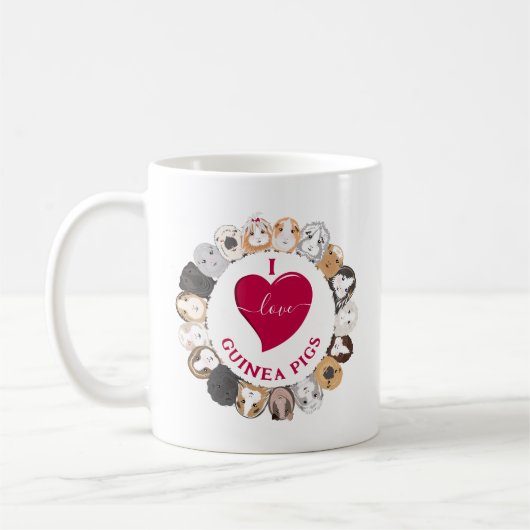 I Liebe Guinea Schweine Kaffeetasse (Links)