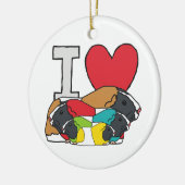 I Liebe Guinea Schweine Keramik Ornament (Links)