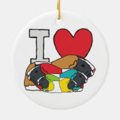 I Liebe Guinea Schweine Keramik Ornament (Hinten)