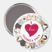 I Liebe Guinea Schweine Magnet (Vorderseite/Rückseite)