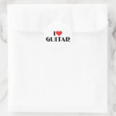 I Liebe Guitar Runder Aufkleber (Tasche)