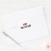 I Liebe Guitar Runder Aufkleber (Umschlag)