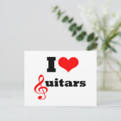I Liebe Guitars Postkarte (Stehend Vorderseite)