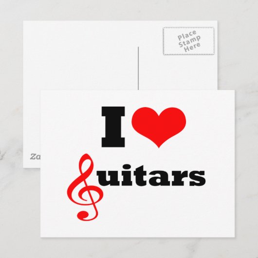 I Liebe Guitars Postkarte (Vorne/Hinten)