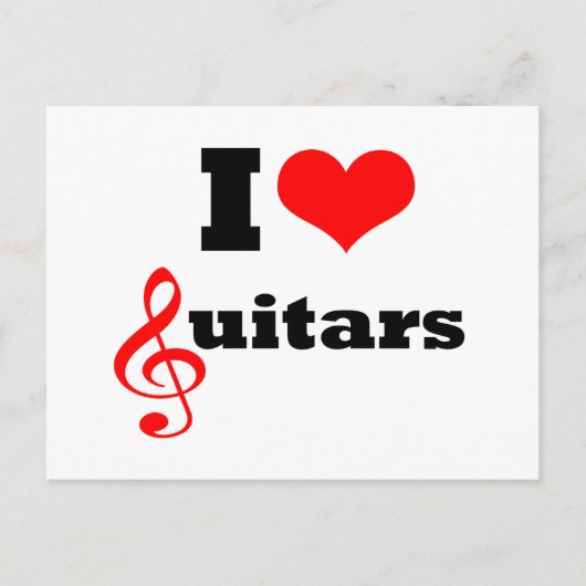 I Liebe Guitars Postkarte (Vorderseite)