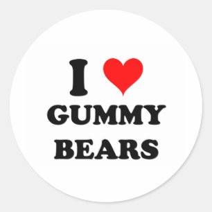 I Liebe Gummy Bars Runder Aufkleber