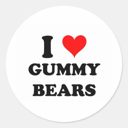 I Liebe Gummy Bars Runder Aufkleber (Vorderseite)