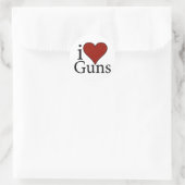I Liebe Guns Runder Aufkleber (Tasche)