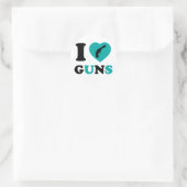 I Liebe Guns Runder Aufkleber (Tasche)