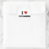 I Liebe Gurken Quadratischer Aufkleber (Tasche)