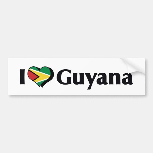I Liebe Guyana Flag Autoaufkleber (Vorne)