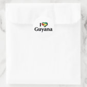 I Liebe Guyana Flag Runder Aufkleber (Tasche)