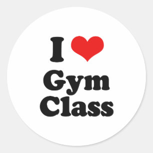 I Liebe Gym Class Tshirt Runder Aufkleber