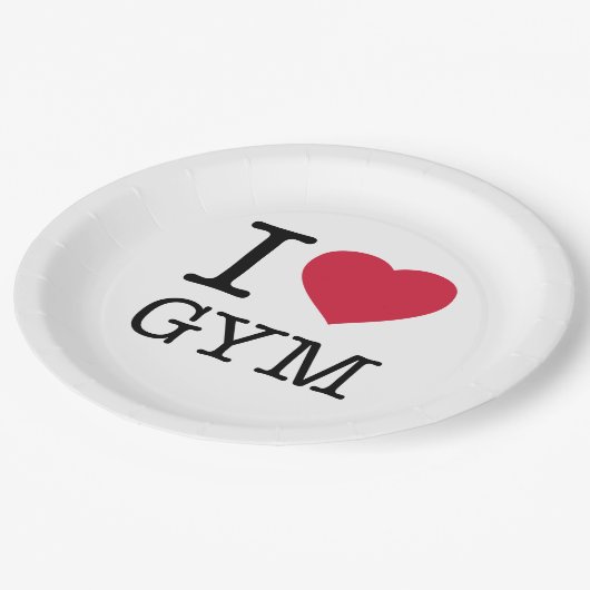 I LIEBE GYM PAPPTELLER (Schrägansicht)