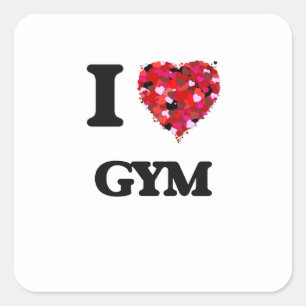 I Liebe Gym Quadratischer Aufkleber