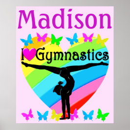 I LIEBE GYMNASTIC PERSONALISIERT POSTER