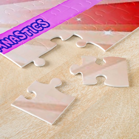 "I LIEBE GYMNASTICS" beleuchtet Rätsel mit Gymnast Puzzle (Seite)