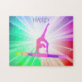 "I LIEBE GYMNASTICS" beleuchtet Rätsel mit Gymnast Puzzle (Horizontal)