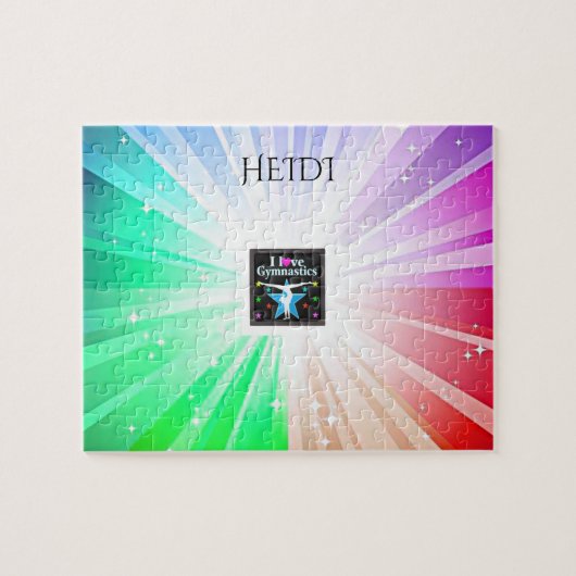 "I LIEBE GYMNASTICS" beleuchtet Rätsel mit Gymnast Puzzle (Horizontal)