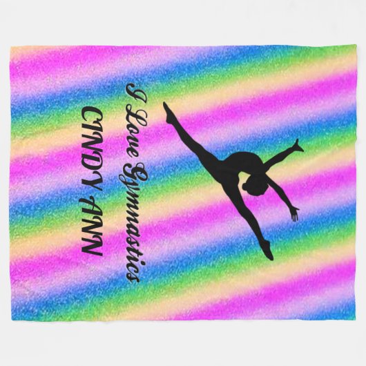 I LIEBE GYMNASTICS FLEECE BLANKET! (Vorderseite (Horizontal))