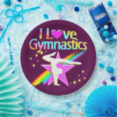 I LIEBE GYMNASTICS für PAPIERTELLER (Party)